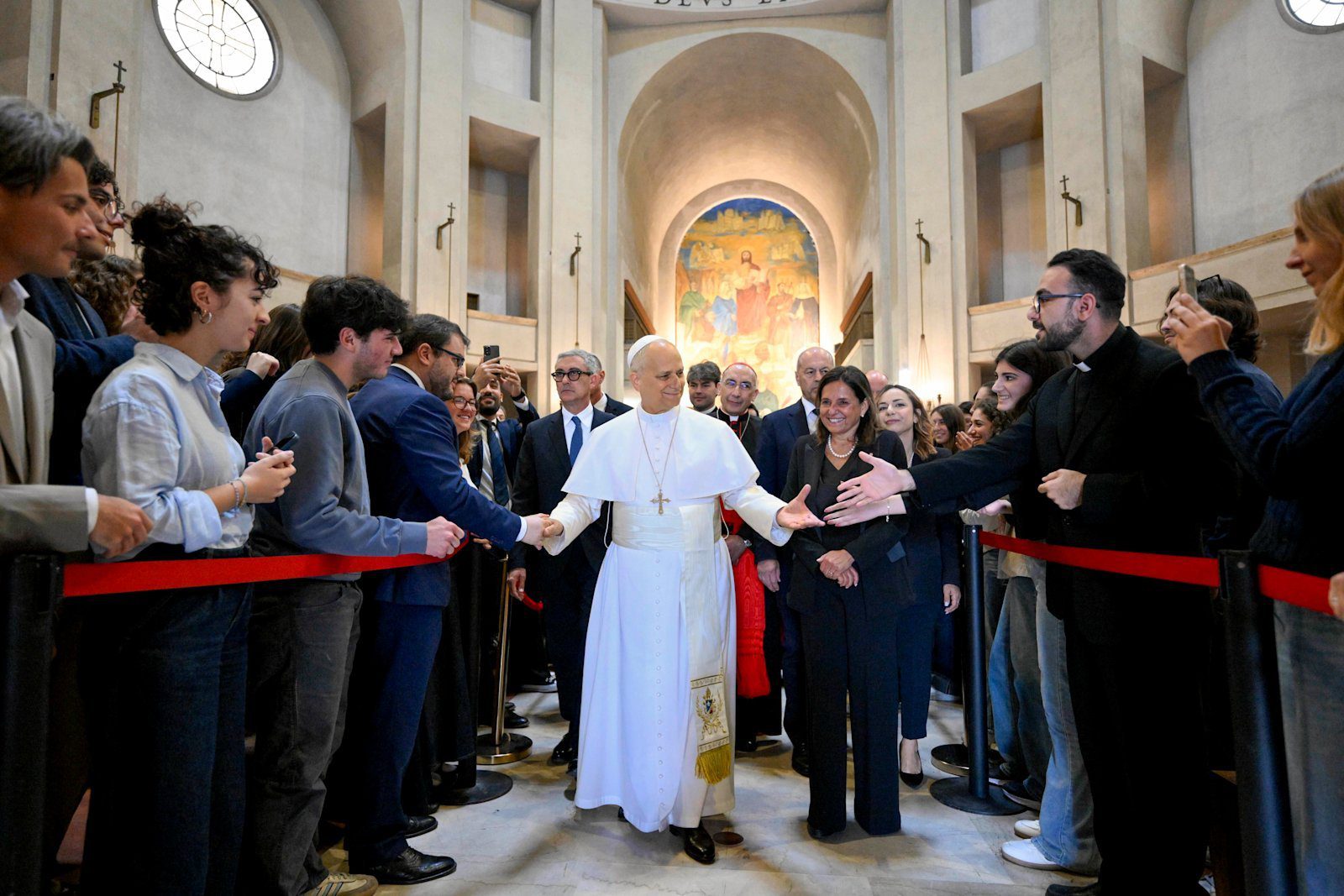 Pave Leo XIV ved Universitetet i Roma «La Sapienza» 14. mai 2026.