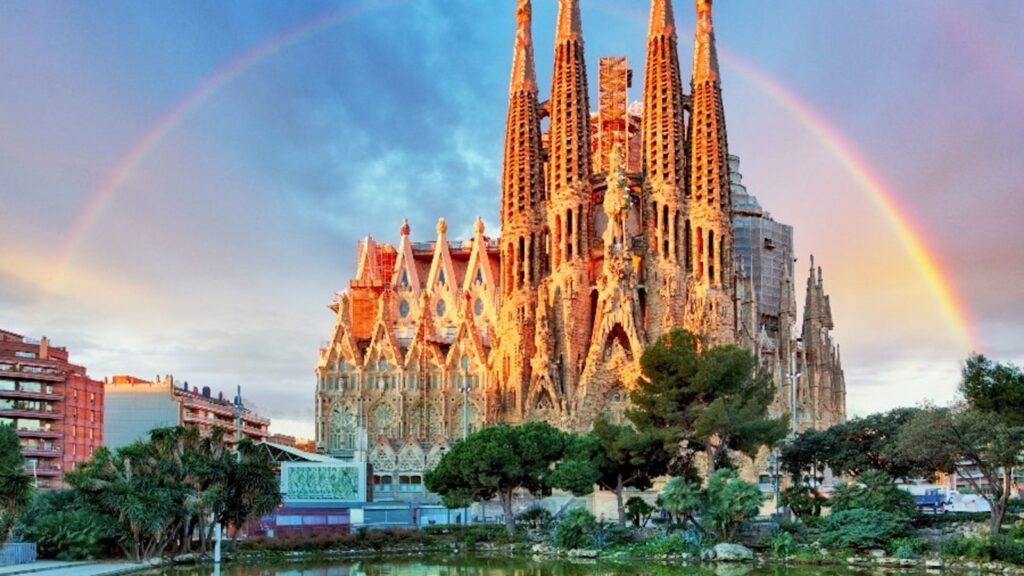 Sagrada Família-basilikaen i Barcelona i Spania.