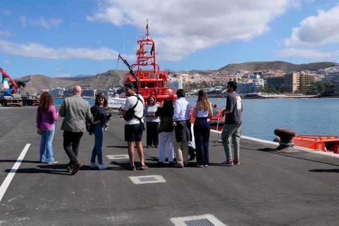 Kaien i havnen i Arguineguín på Gran Canaria, der pave Leo XIV skal møte migranter 11. juni.