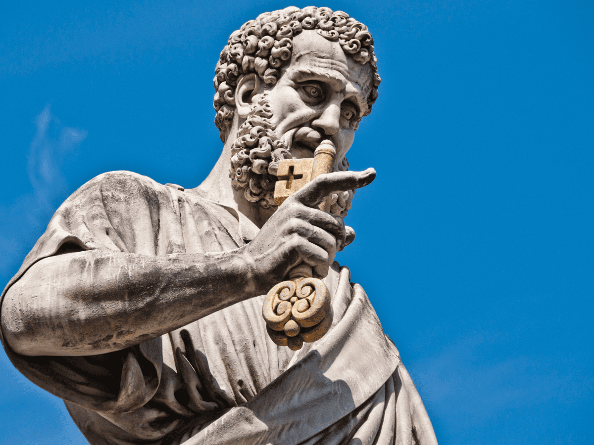 Statue av den hellige Peter, brukt som hovedbilde til en kommentar om SSPX, kirkelig krise og Kirkens indre liv.